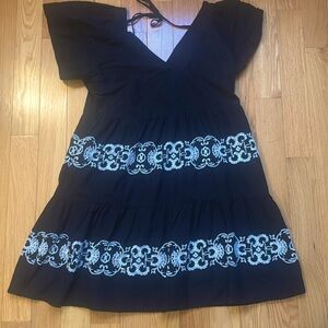 Black embroidered dress